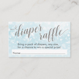 Vintersnöflummel Blue Baby Shower Raffle Tilläggskort