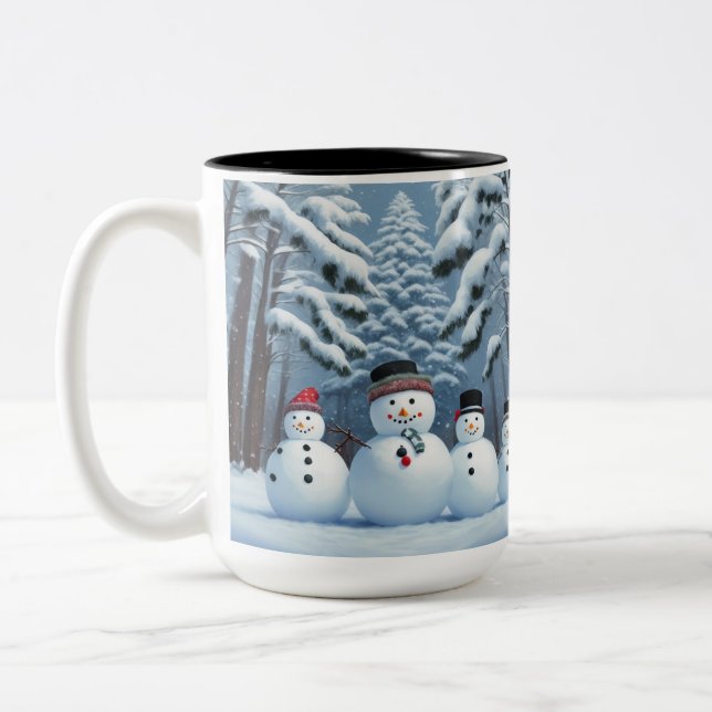 VinterSnögubbar Två-Tonad Mugg (Vänster)