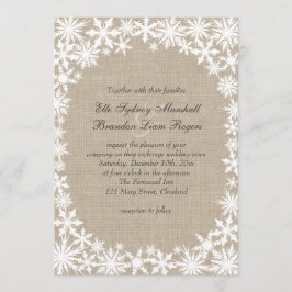 Vintersnöre på Burlapbröllopinbjudan Inbjudningar