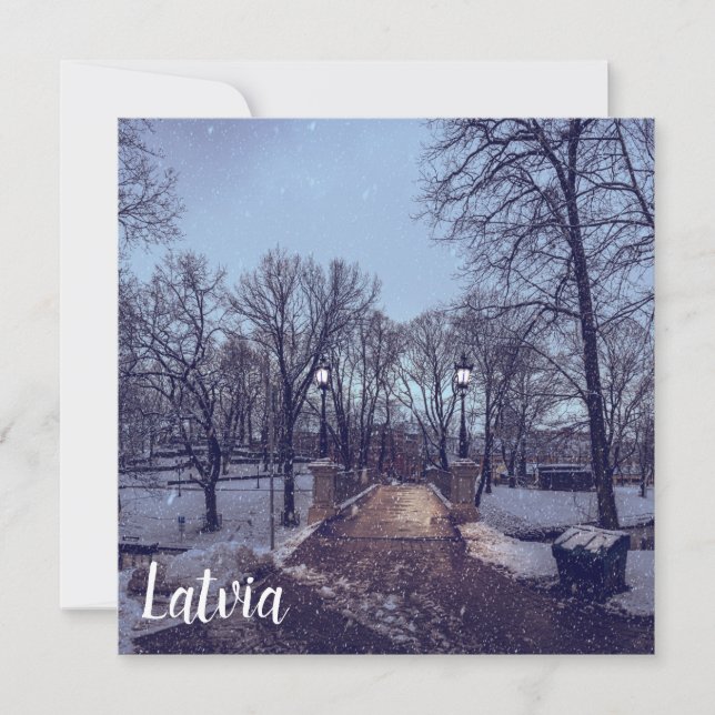 vintersnöstadspark på kvällen (Framsida)