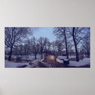 vintersnöstadspark på kvällen poster