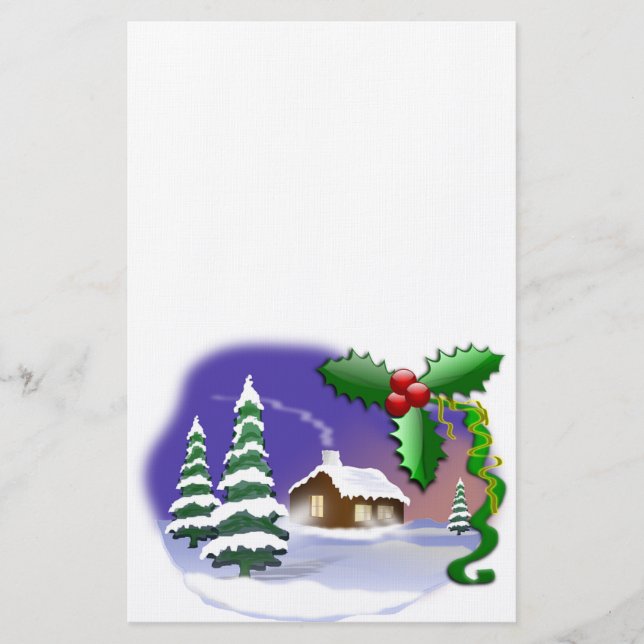 Vintersnöträd returnerar julfredöde brevpapper (Framsida)