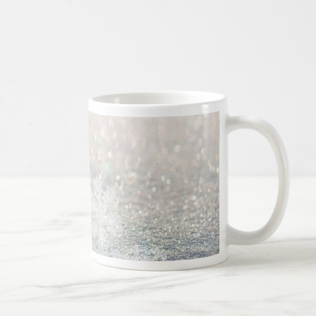 VinterSnowflake Bokeh Bling Kaffemugg (Höger)