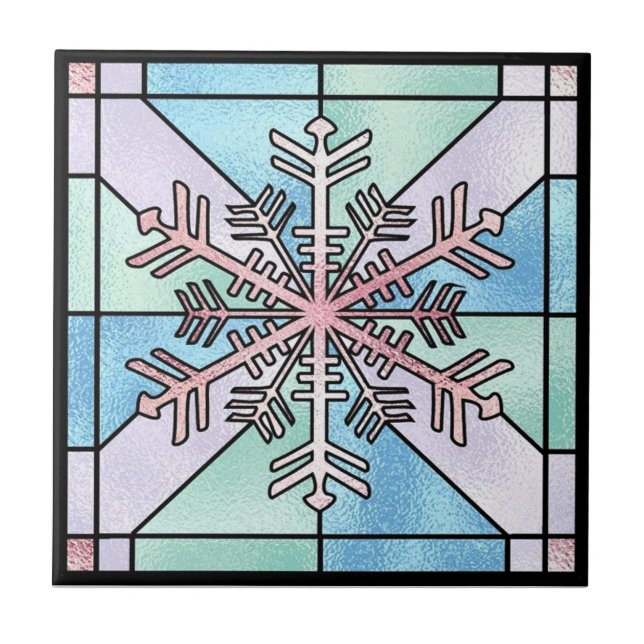 Vintersnowflaken belägger med tegel Trivet Kakelplatta (Framsidan)