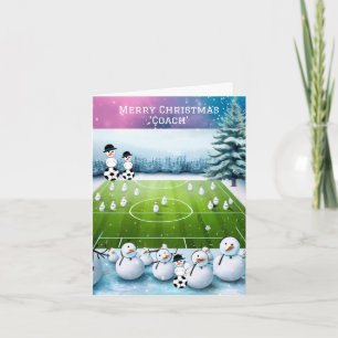 Vintersoccer Snögubbar Tränare Julkort Helgkort