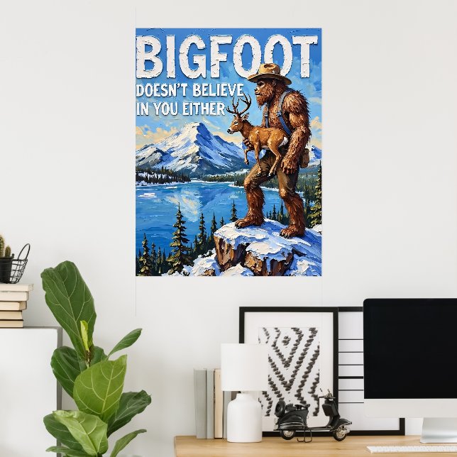 Vintersolidaritet: En Bigfoot's Stance Poster (Hemmakontoret)