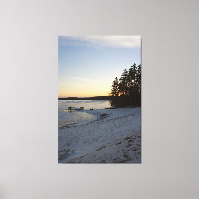 Vintersolnedgång Canvastryck (Framsida)