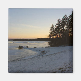 Vintersolnedgång Magnet