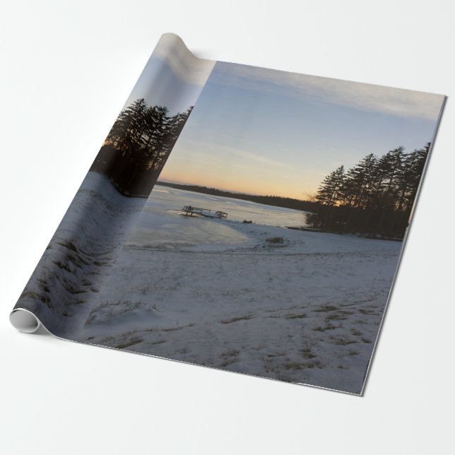 Vintersolnedgång Presentpapper (Utrullad)