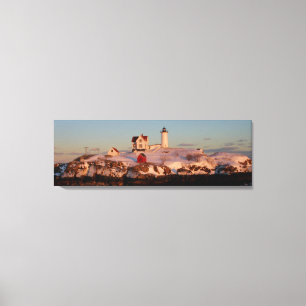 Vintersolnedgång vid Nubble Light Canvastryck
