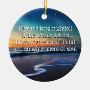 Vintersolstånd Blessing Strand och Hav Natt Julgransprydnad Keramik