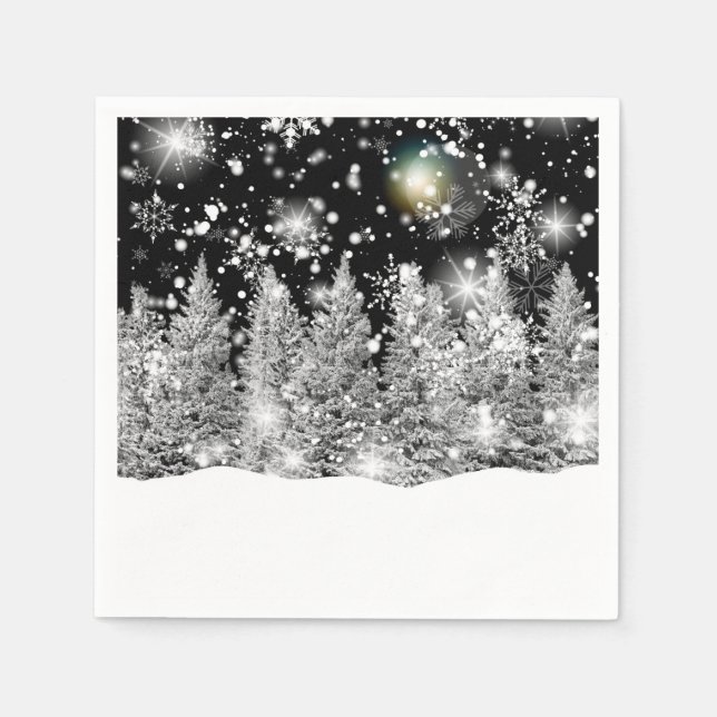 Vintersolstånd Snöfall  Pappersservett (Framsidan)
