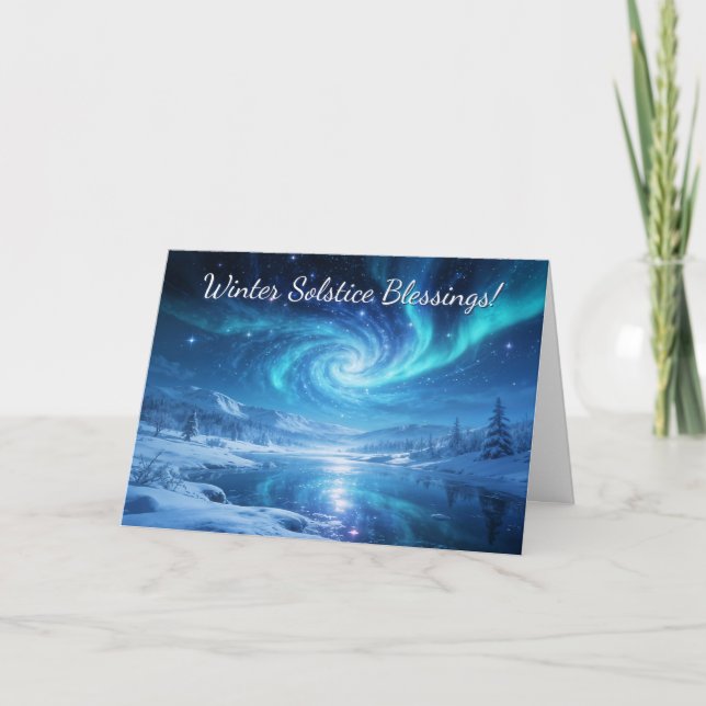 Vintersolstånd Vacker Yule Natt Himmel  Kort (Framsida)