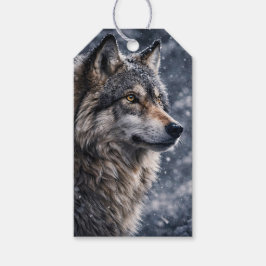 Vintersolstånd Yule Vacker Varg Presentetikett