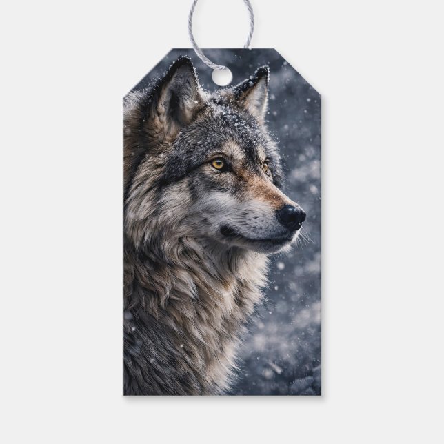 Vintersolstånd Yule Vacker Varg Presentetikett (Framsidan)