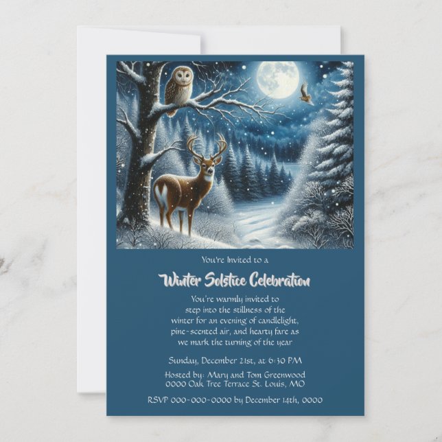 Vintersolstånd Yulefirande Inbjudningar (Framsida)