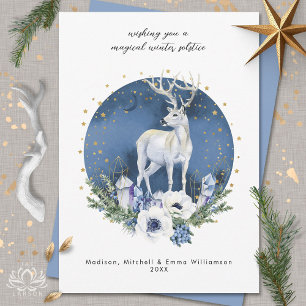 Vintersolstice Helgdag Hjort Blue White jul Inbjudningar