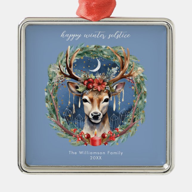 Vintersolstice Helgdag Hjort Utandning Jul Julgransprydnad Metall (Framsidan)