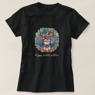 Vintersolstice Helgdag Hjort Utandning Jul T Shirt