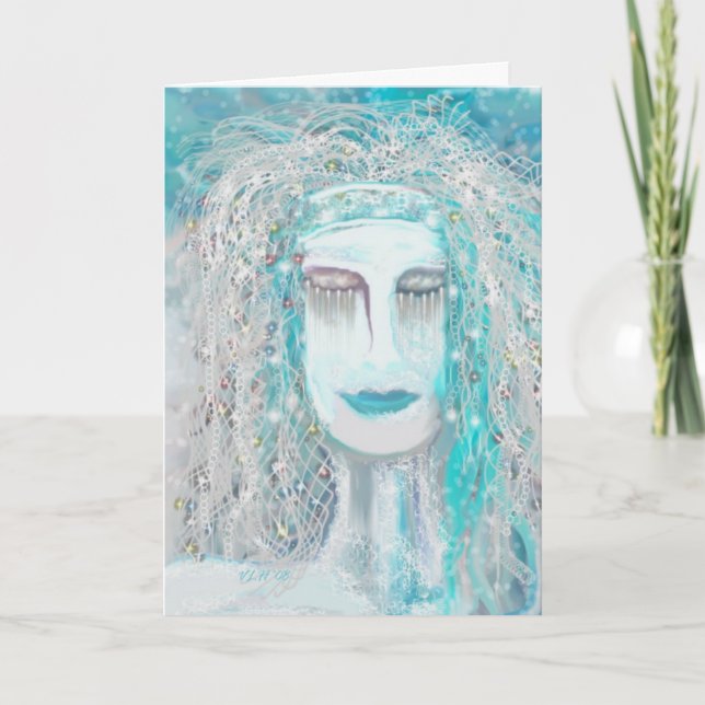 Vintersolt hälsningskort helgkort (Framsida)