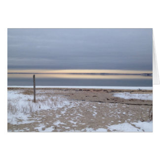 vintersoluppgång över bukten hälsningskort