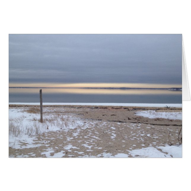 vintersoluppgång över bukten hälsningskort (Framsidan Horizontal)