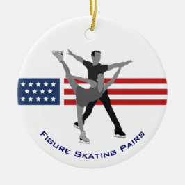 Vinterspel Patriotic Figur Skating Pairs Julgransprydnad Keramik