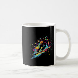 Vintersport Alpin Splash Skidåkare Snö Skidor Pojk Kaffemugg