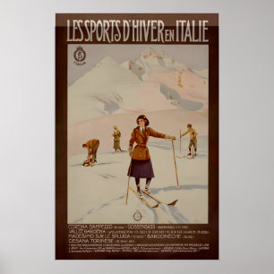 Vintersport i Italien Cortina d'Ampezzo Poster