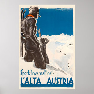 Vintersport i Övre Österrike Vintage skidposter Poster