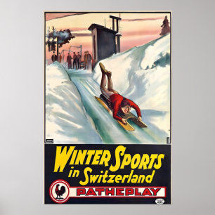 Vintersport i Schweiz Gstaad Schweiz Ski Alpene Poster