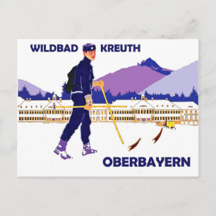 Vintersport i Wildbad - Kreuth, Oberbayern Vykort