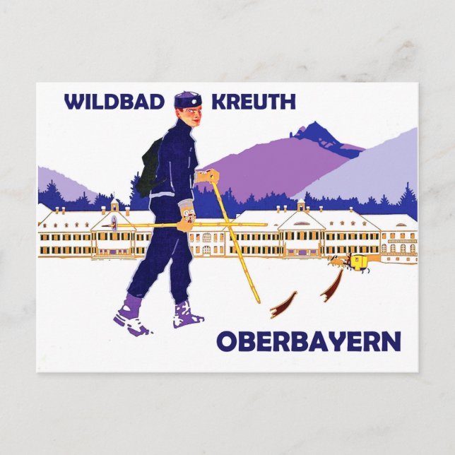 Vintersport i Wildbad - Kreuth, Oberbayern Vykort (Framsida)