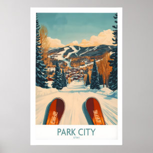 Vintersport Skidposter Park City Utah 1 Poster