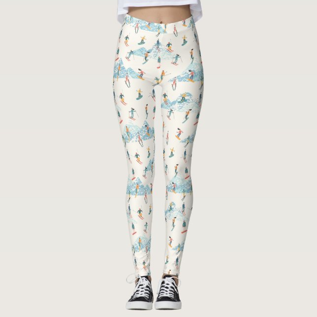Vintersport Utförsåkning Snöberg  Leggings (Framsida)