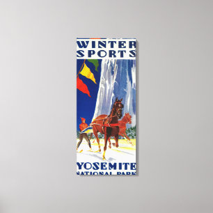 Vintersportar på Yosemite PosterYosemite, CA Canvastryck