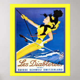 Vintersporter i vintage poster