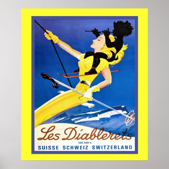 Vintersporter i vintage poster (Framsidan)