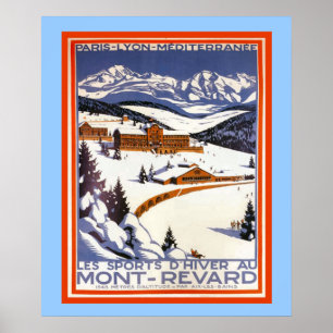 Vintersporter i vintage poster