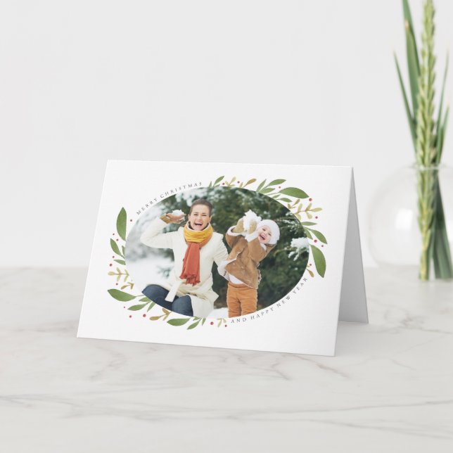 Vintersporter - jullefoto - hälsningskort helgkort (Framsida)