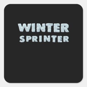 Vintersporter - Winter Sprinter - Ski Shirt Fyrkantigt Klistermärke