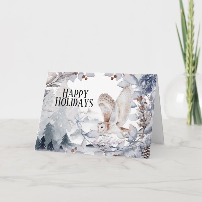 vintersportföljen snö uggla kort (Framsida)