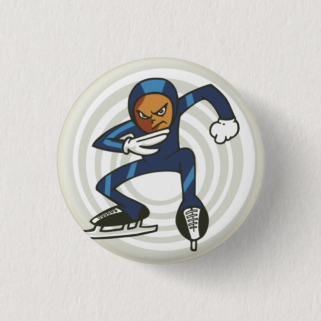 Vintersporthastighet - Skater - Flamfärgad återgiv Knapp (Framsida)