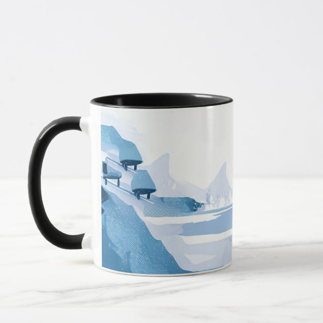 vintersportillustration mugg (Vänster)