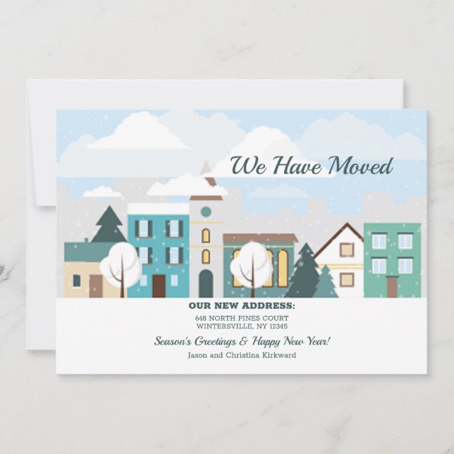 Vinterstaden Semester Meddelande Flyttad Inbjudningar (Framsida)