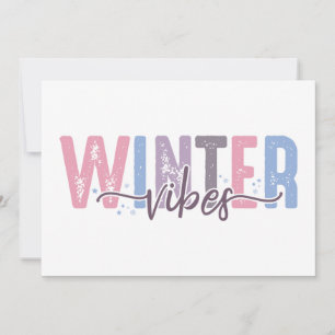 Vinterstämning - Mjuk Pastell Typografi Kort