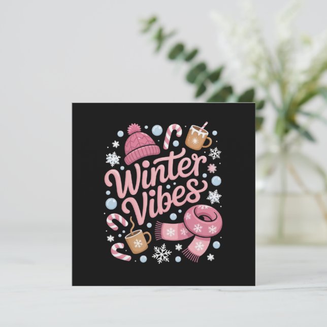Vinterstämning Säsong Kallt Väder Hej Vinter Inbjudningar (Stående Fram)