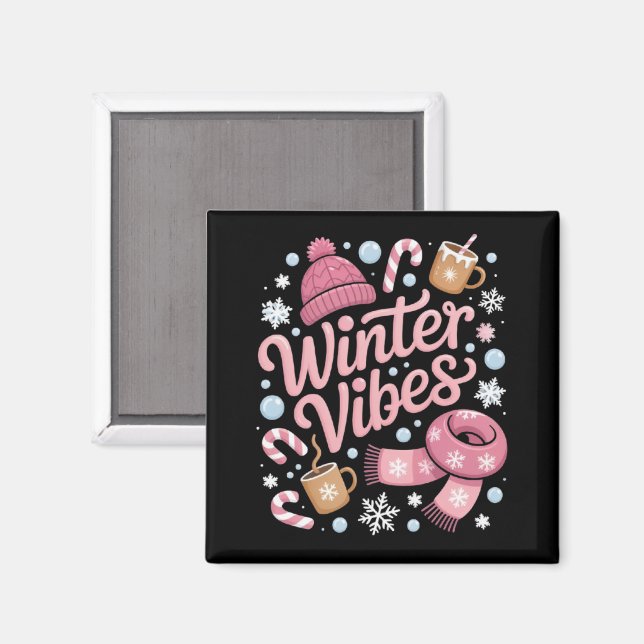 Vinterstämning Säsong Kallt Väder Hej Vinter Magnet (Front/Back)