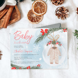 Vinterstolskirdusch för julbabybabybabord i snö inbjudningar