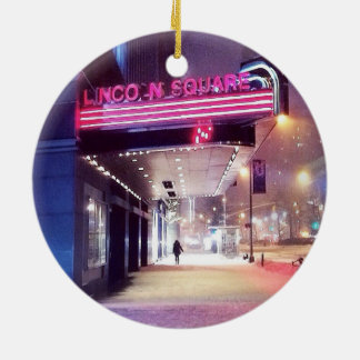 Vinterstort festtält julgransprydnad keramik